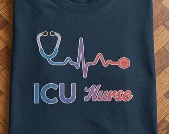 ICU Nurse Stethoskop Herzschlag T-Shirt | Intensivstation Shirt | Comfort Colors® 1717