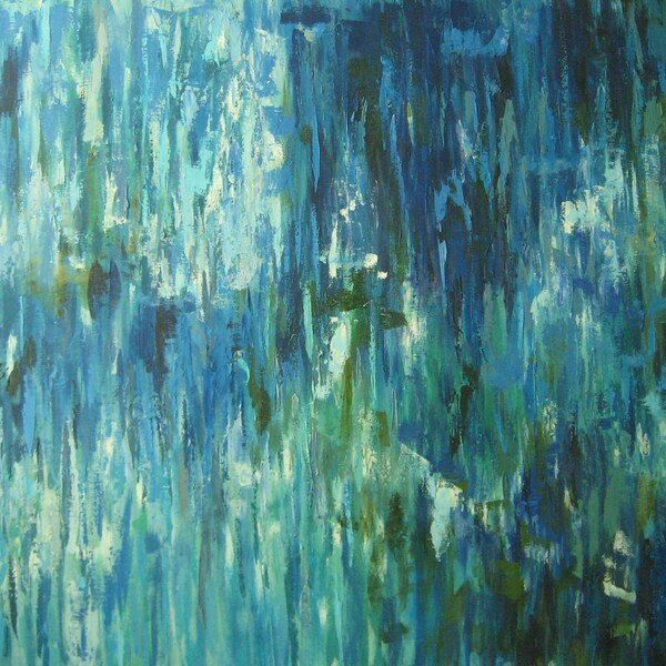 RESERVED for Ellen XL BLUE Abstract Original oil painting 30x40