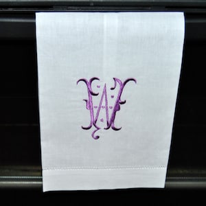 Custom Initial Personalized Monogram Embroidered Linen Tea Towel Home Decor Kitchen Decor Great Gift Hostess Gift
