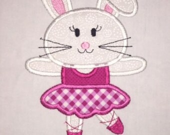 Children's Toddler Ballerina Bunny with Personalized Name on a Short or Long Sleeve  T-Shirt