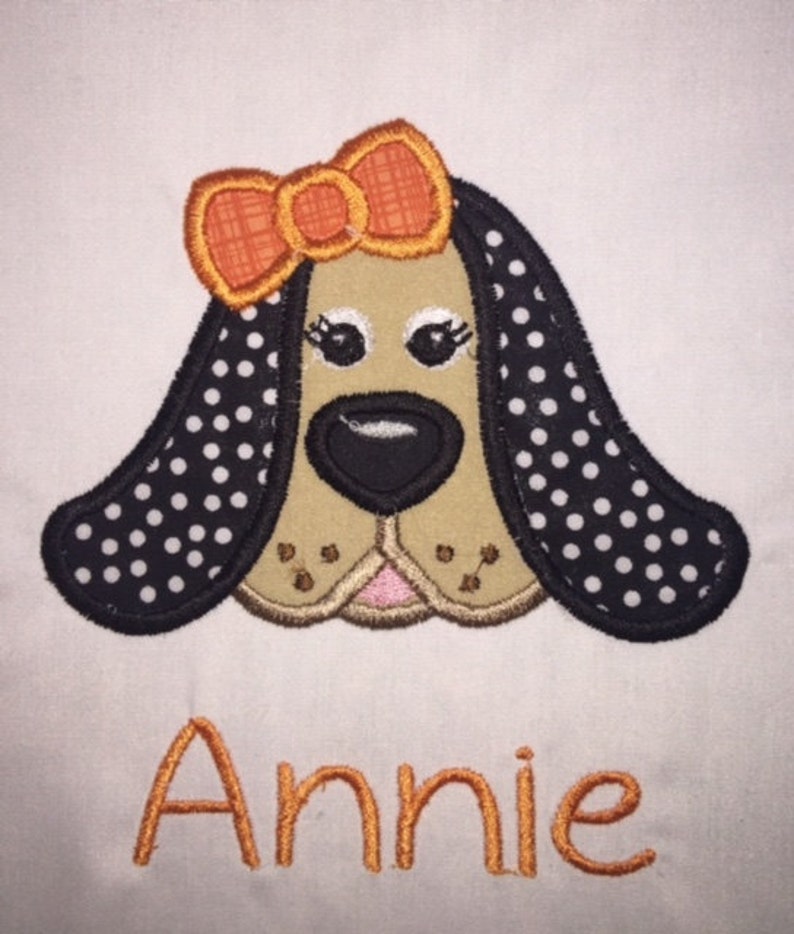 Children's Toddler Hound Applique with Personalized Name on a Short or Long Sleeve T-Shirt image 2