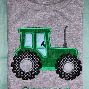 Children's Toddler Tractor with Personalized Name on a Short or Long Sleeve T-Shirt