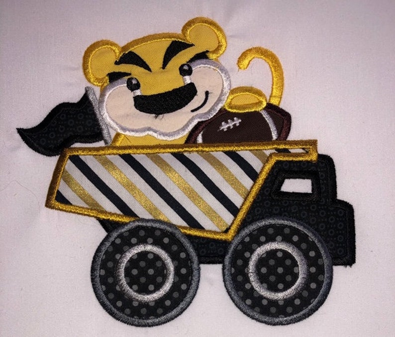 Children's Toddler Tiger Mascot Applique with Personalized Name on a Short or Long Sleeve T-Shirt image 2