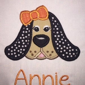 Children's Toddler Hound Applique with Personalized Name on a Short or Long Sleeve T-Shirt image 3