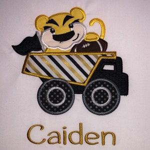 Children's Toddler Tiger Mascot Applique with Personalized Name on a Short or Long Sleeve T-Shirt image 4