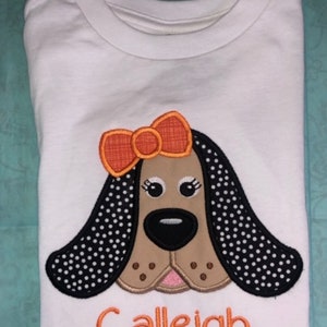 Children's Toddler Hound Applique with Personalized Name on a Short or Long Sleeve T-Shirt image 5