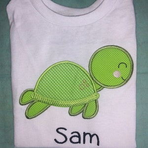 Children's Toddler Turtle with Personalized Name on a Short or Long Sleeve T-Shirt