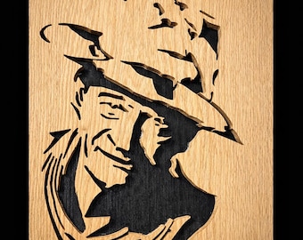 Talla de madera de John Wayne