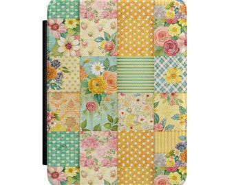 Vintage Floral Patchwork Kindle Case | Quilted Rose Pattern