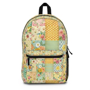 Vintage Floral Patchwork Backpack | Cottagecore Floral Design
