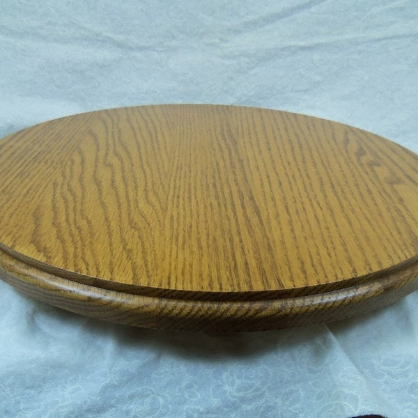 Oak Lazy Susan 15" Finished Coated Decor Kitchen Dinning Room Table Center Piece Turn Table