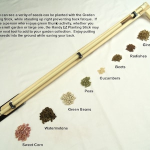 Garden Ginseng Planting Stick Seeder Tool Wooden Steel Seeds Ginseng Sweet Corn Watermelon Peas Cucumbers Beets Green Beans Men Women