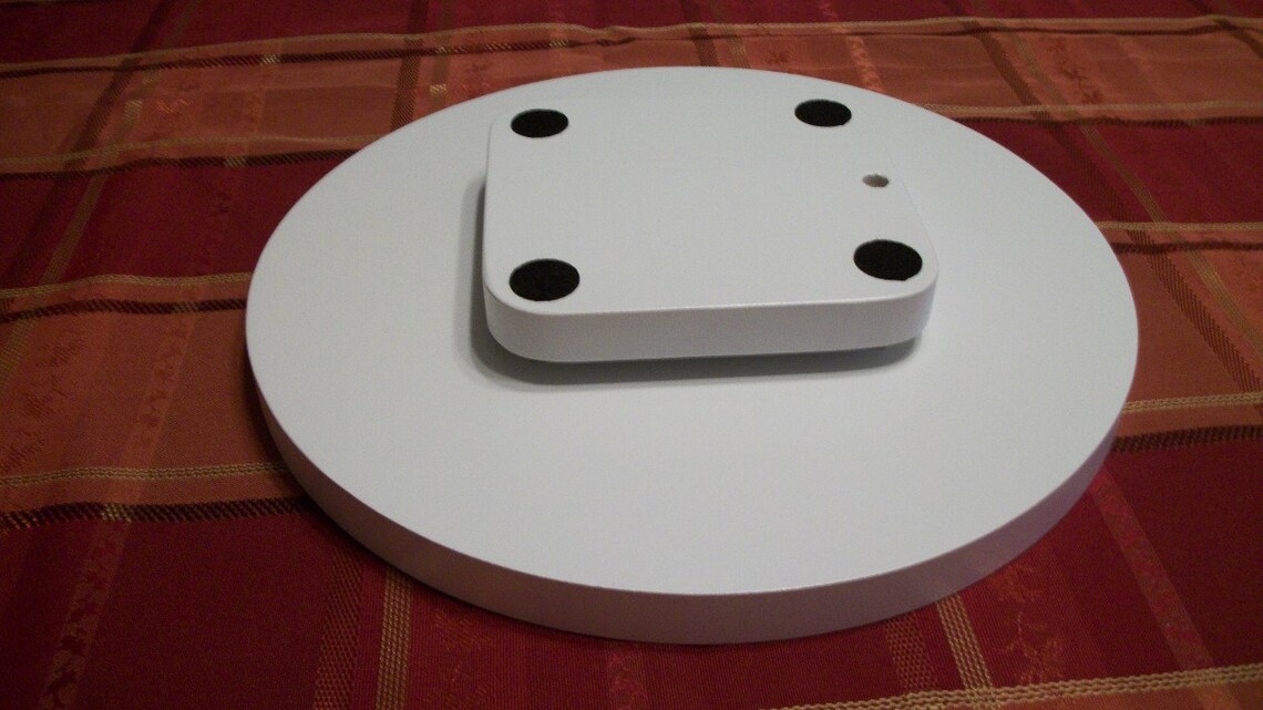 Lazy Susan Wooden White Plain Square Edge Home Decorator Kitchen Table