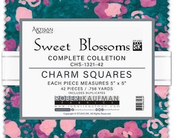 Artisan Batiks Sweet Blossoms - Charm Square Pack