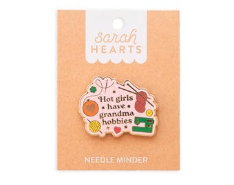 Hot Girls Have Grandma Hobbies Magnetic Needle Minder by Sarah Hearts