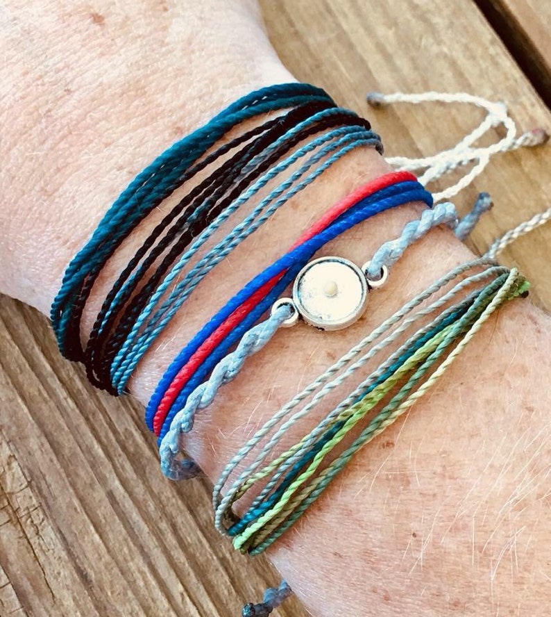 Bright Blue Mustard Seed Faith Tie Bracelet Etsy