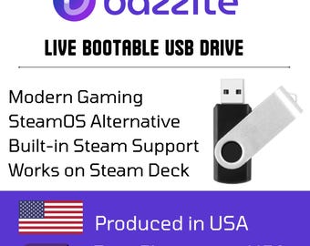 Bazzite Linux Installer + Live Boot USB Flash Drive 64bit | Gaming Linux OS Ready | Steam Deck Style