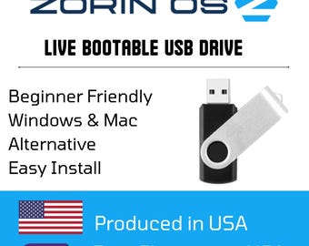 Zorin OS Linux Installer + Live Boot USB Flash Drive 64bit | Fast & Easy Setup | Beginner Friendly