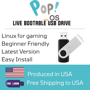 Pop! OSインストーラー + ライブブートUSBフラッシュドライブ 64ビット | 高速で簡単なセットアップ | ゲーム向けLinux