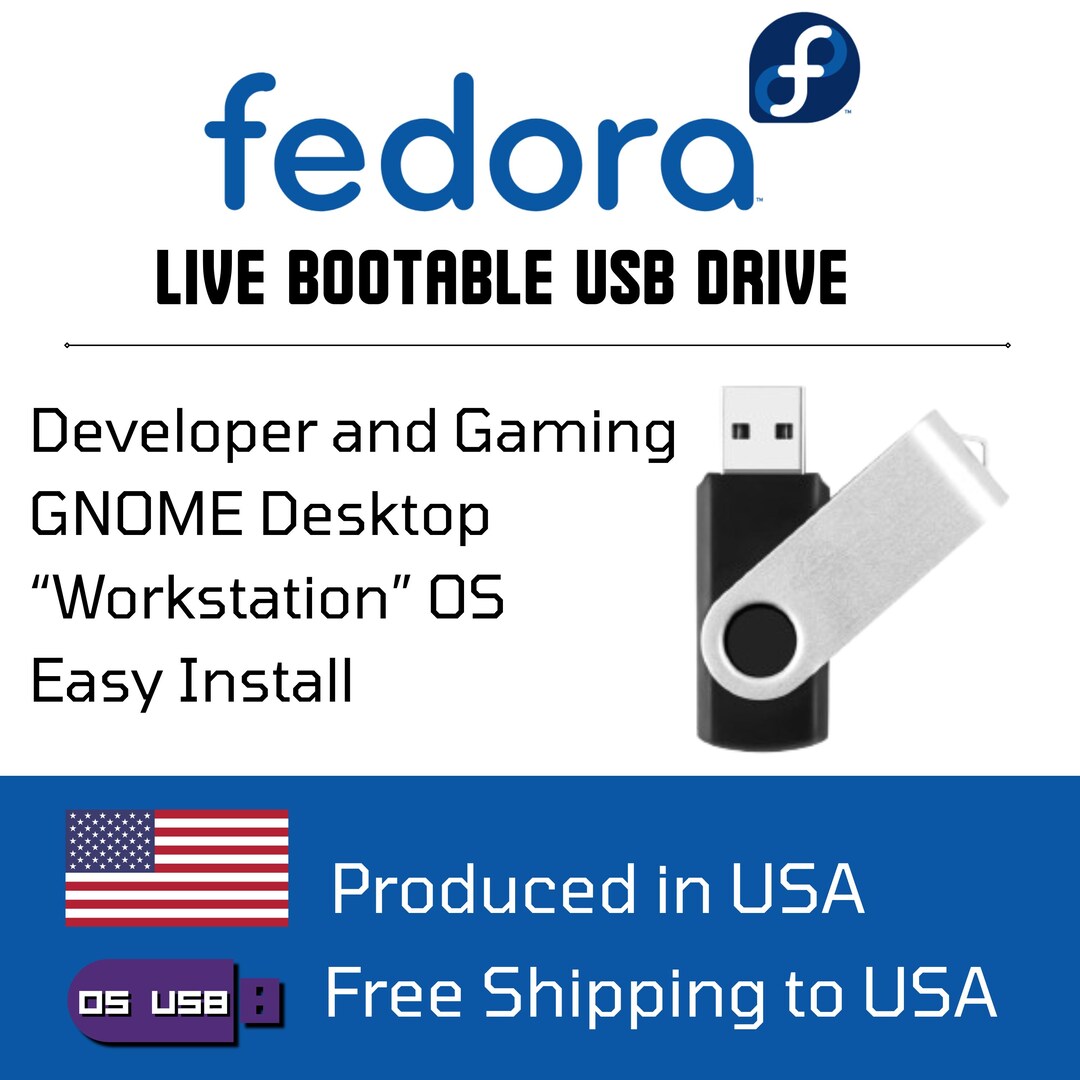 Fedora Linux Installer + Live Boot USB Flash Drive 64bit | Developer ...