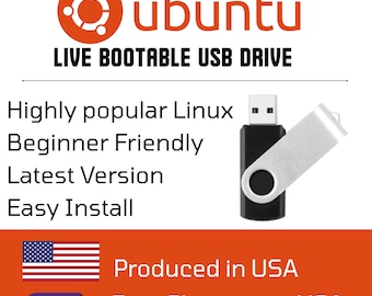 Pre-Order - ubuntu OS Installer + Live Boot USB Flash Drive 64bit | Fast & Easy Setup