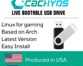 CachyOS Linux Installer + Live Boot USB Flash Drive 64bit | Fast & Easy Setup | High Performance Linux for Gaming