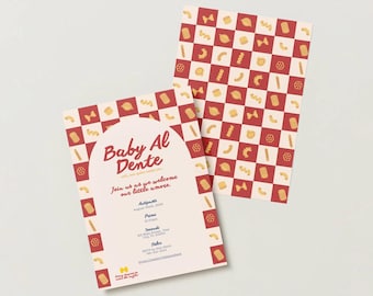 Baby Al Dente Italian Baby Shower Invitation Template (Digital Download)
