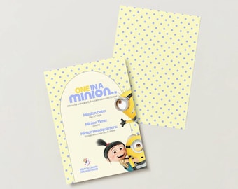 One in a Minion Birthday Invitation | Girly Minion Party Template (Digital Download)