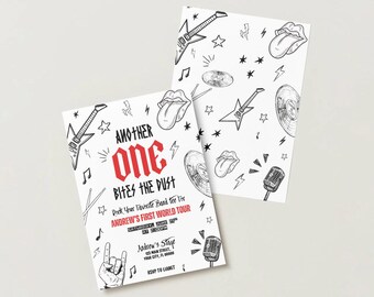 Another ONE Bites The Dust Birthday Invitation Template | Editable Canva Invite