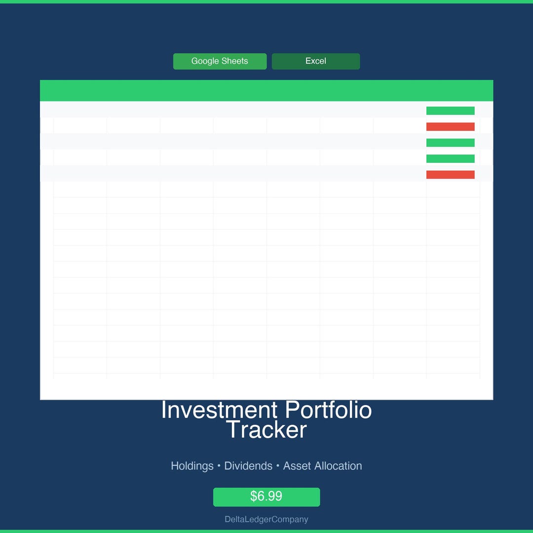 Investment Portfolio Tracker Spreadsheet | Stock Tracker Google Sheets ...