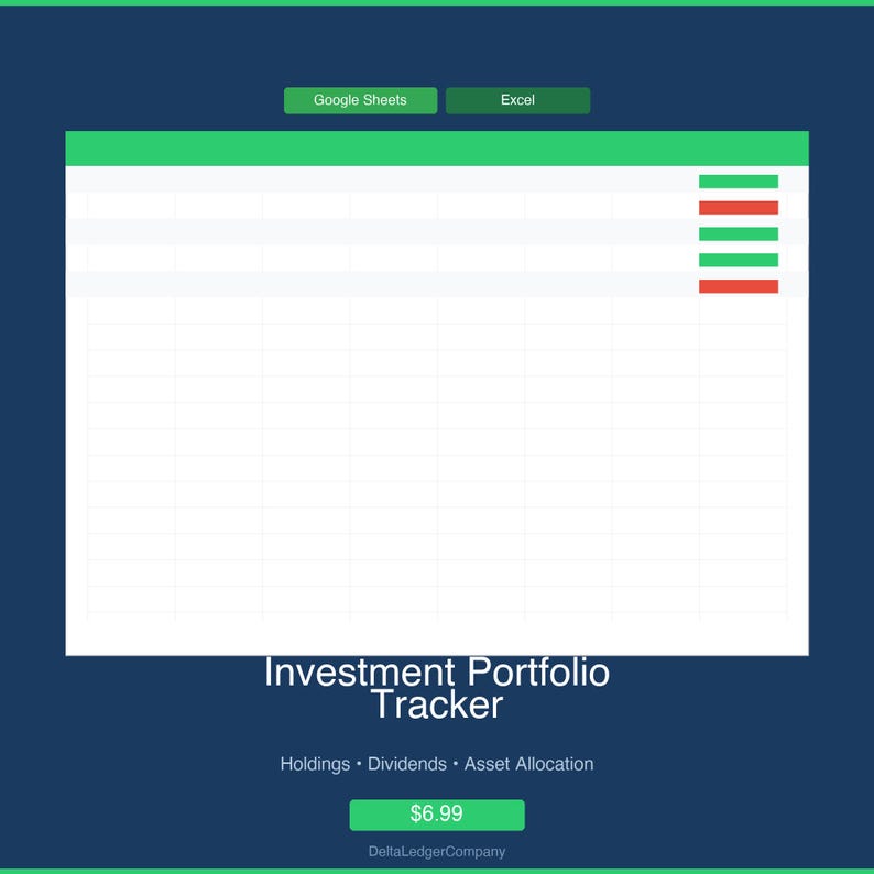 Investment Portfolio Tracker Spreadsheet | Stock Tracker Google Sheets ...