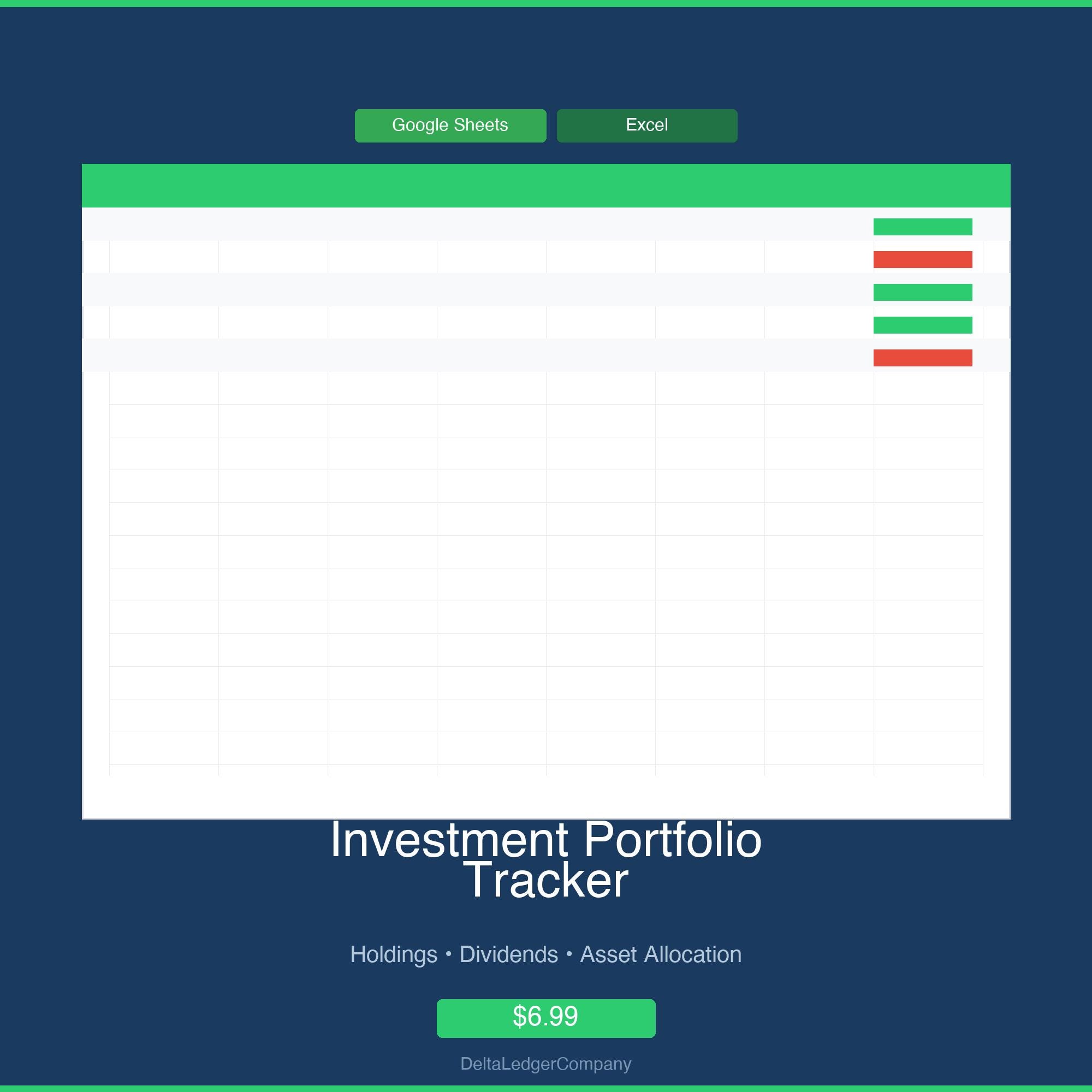 Investment Portfolio Tracker Spreadsheet | Stock Tracker Google Sheets ...