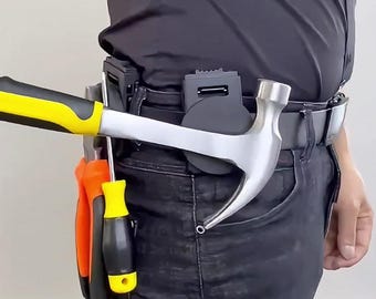 Funda para herramientas antideslizante con clip para cinturón, soporte magnético desmontable para herramientas, para montar en la cintura, con fuerte ventosa magnética.