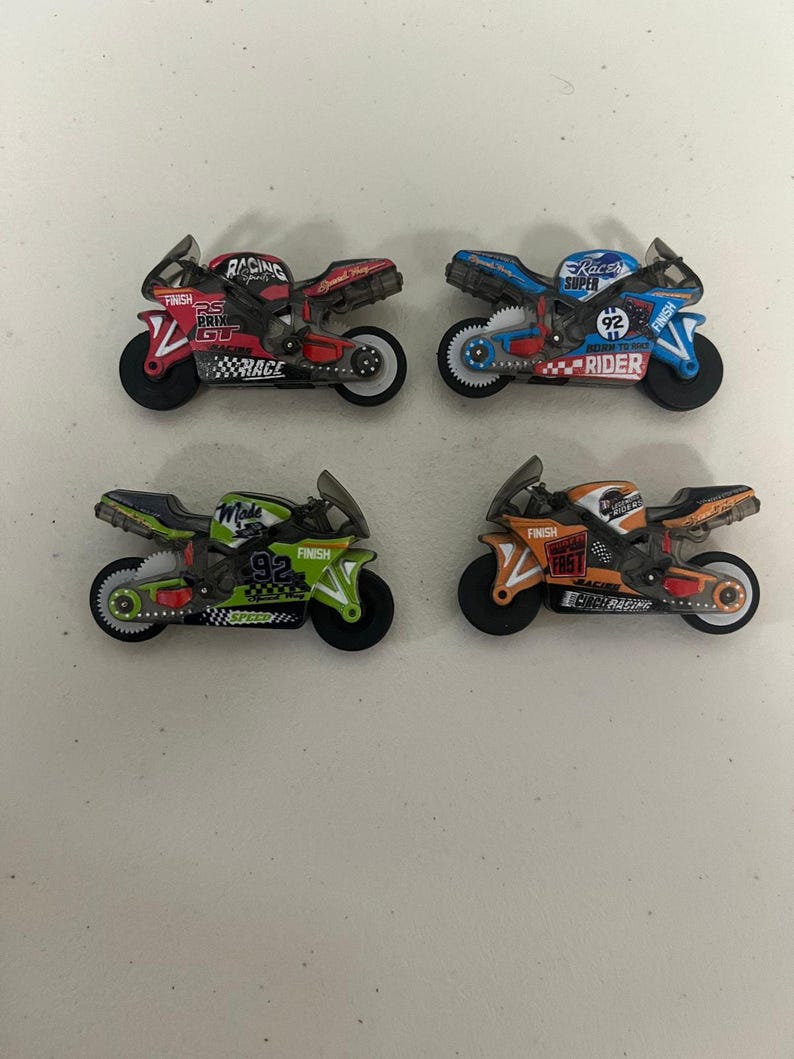 4pcs Friction-Powered Mini Moto Toys, Racing Bike Set for Boys image 1