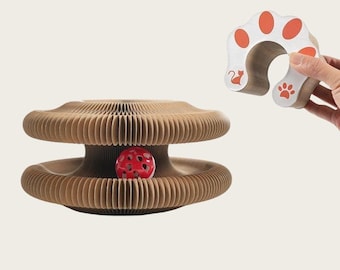 Accordion Magic Organ Cat Scratching Board Toy Kitty Kurlz Ball Scratch Pad