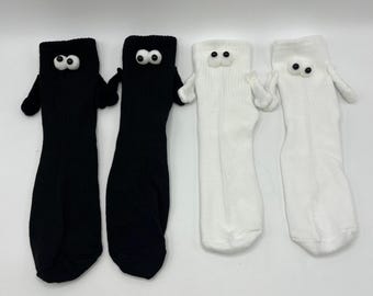 4 pares de calcetines para parejas, calcetines magnéticos para parejas, divertidos y bonitos.