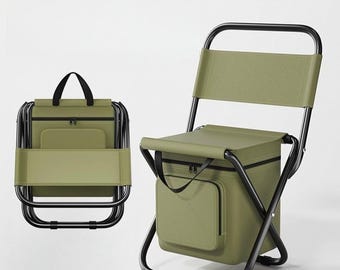 Taburete plegable 3 en 1 para camping con bolsa de almacenamiento y taburete para pesca.
