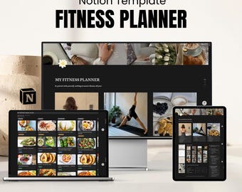 Planificador de ejercicios Notion, plantilla de planificador de comidas Notion Aesthetic, planificador de ejercicios y diario de ejercicios, plantilla de Notion para seguimiento de ejercicios