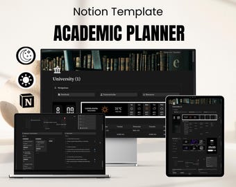 Plantilla de Notion para estudiantes Planificador académico Planificador universitario Planificador de Notion para estudiantes Planificador digital Gestión de proyectos Planificador de tareas de Notion