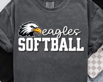 Eagles softball shirt, eagles mascot png, eagles shirt design, softball designs