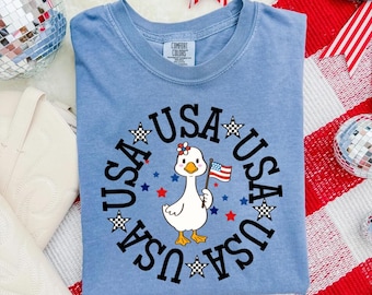 USA goose png, Just a patriotic goose png, Fourth of July goose png, porch goose, patriotic design