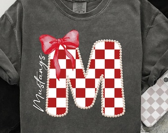 Mustangs Baseball PNG, checkered mustangs png, Go Mustangs Mascot Shirt (Digital Download)