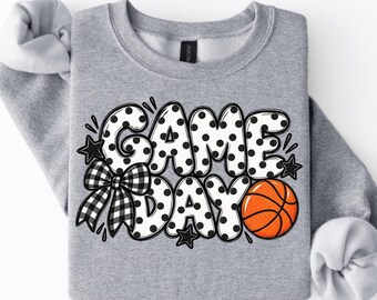 Retro Basketball Game day png, game day design, retro game day png, checkered design png, digital download, cute game day shirt