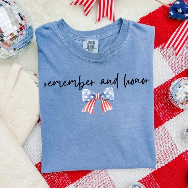 Remember and honor png, USA png, cute USA design, Fourth of July png, Memorial Day png