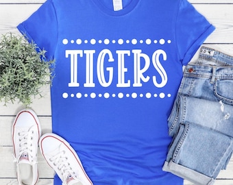 Tigers Mascot PNG, School Spirit Shirt Clipart (Digital Download)