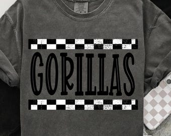 Gorilas png, mascota de gorila png, camiseta de espíritu escolar, camiseta de gorilas