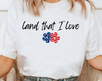 Land that I love png, Remember and honor png, USA png, cute USA design, Fourth of July png, Memorial Day png
