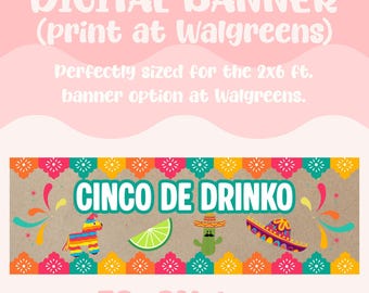 Pobierz baner cyfrowy Cinco de drinko, baner cyfrowy png, baner świąteczny
