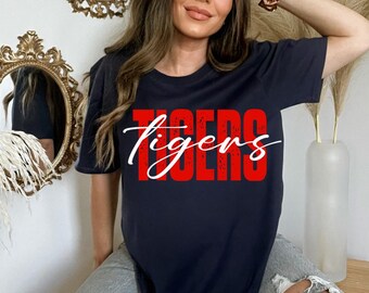 Tigers school spirit shirt, tigers png, red tigers design, tigers mascot png, shirts for school