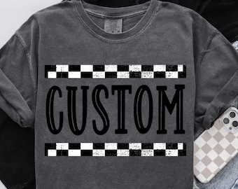 Custom Checkered Mascot PNG, School Spirit Shirt Design (Digital Download)